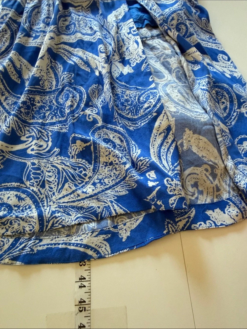 NWT Free People Smooth Sailing Blue Paisley Maxi Skirt (10) Coastal Beach Party